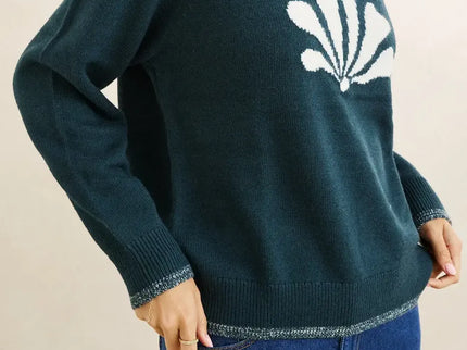 Rhythm Rhythm Dames Bayside Crew Neck Knit Sweater Forest