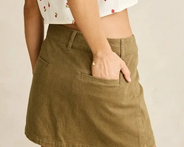 Rhythm Rhythm Dames Canyon Mini Skirt Olive