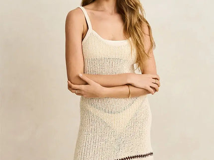 Rhythm Rhythm Dames Coast Knit Mini Dress Cream