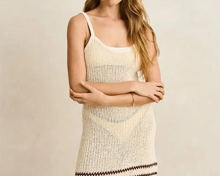 Rhythm Rhythm Dames Coast Knit Mini Dress Cream
