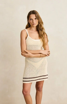 Rhythm Rhythm Dames Coast Knit Mini Dress Cream