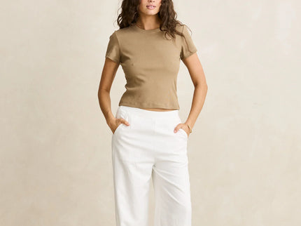 Rhythm Rhythm Dames Essential Wide Leg Pants White