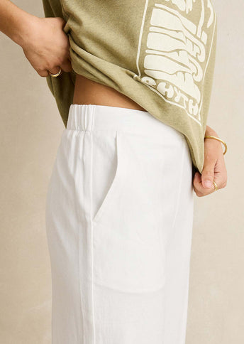 Rhythm Rhythm Dames Essential Wide Leg Pants White