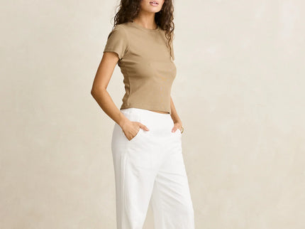 Rhythm Rhythm Dames Essential Wide Leg Pants White