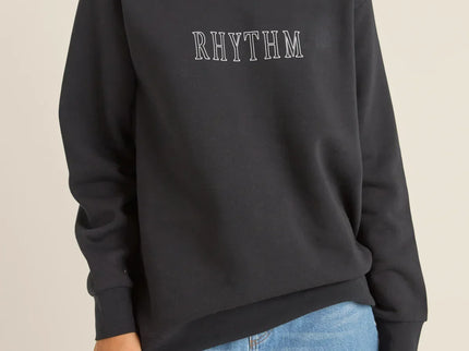 Rhythm Rhythm Dames Flagship Boyfriend Fleece Crew Black