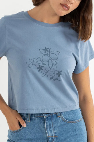 Rhythm Rhythm Dames Floral Blooms Printed Tee Slate