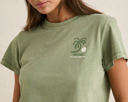 Rhythm Rhythm Dames Island Crop Crew Tee Palm