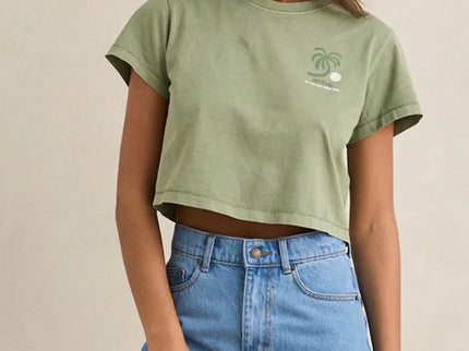 Rhythm Rhythm Dames Island Crop Crew Tee Palm