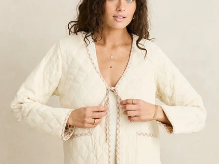 Rhythm Rhythm Dames London Reversible Quilted Jacket Vintage White