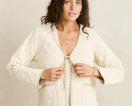 Rhythm Rhythm Dames London Reversible Quilted Jacket Vintage White