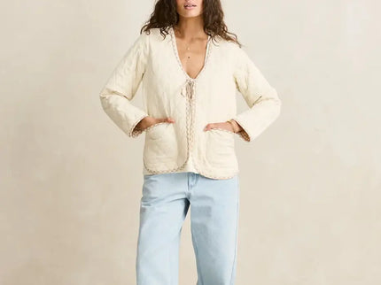 Rhythm Rhythm Dames London Reversible Quilted Jacket Vintage White