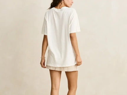 Rhythm Rhythm Dames Palm and Sun Oversized Tee Vintage White