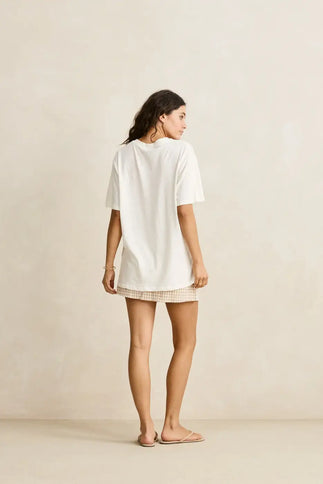 Rhythm Rhythm Dames Palm and Sun Oversized Tee Vintage White