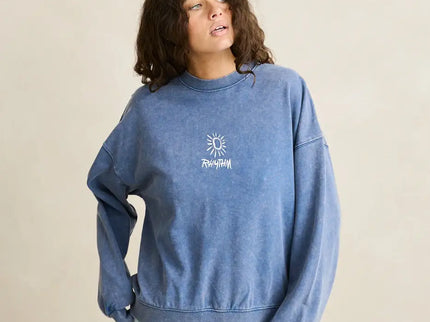 Rhythm Rhythm Dames Salt Wash Crew Neck Fleece Indigo
