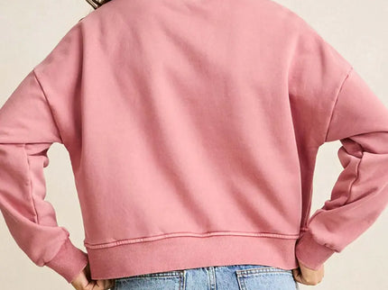 Rhythm Rhythm Dames Sun and Palm Slouchy Crew Neck Fleece Dusty Plum