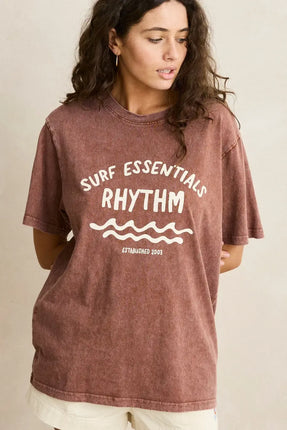 Rhythm Rhythm Dames Surf Essentials Oversized Tee Chocolate
