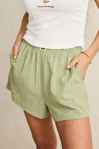 Rhythm Rhythm Dames Vista Stripe Short Olive