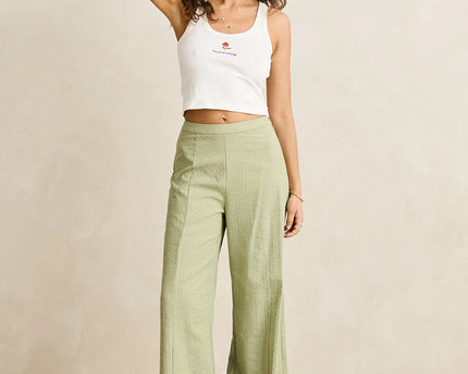 Rhythm Rhythm Dames Vista Stripe Wide Leg Pants Olive
