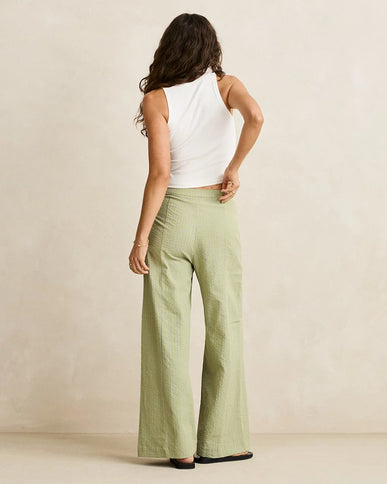 Rhythm Rhythm Dames Vista Stripe Wide Leg Pants Olive