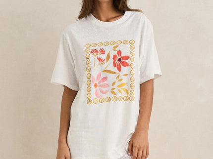 Rhythm Rhythm Dames Wildflower Oversized T-Shirt Vintage White