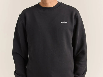 Rhythm Rhythm Heren Brand Fleece Crew Black