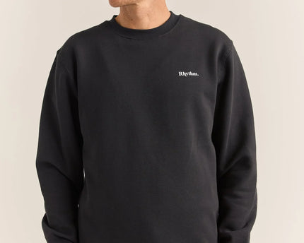 Rhythm Rhythm Heren Brand Fleece Crew Black