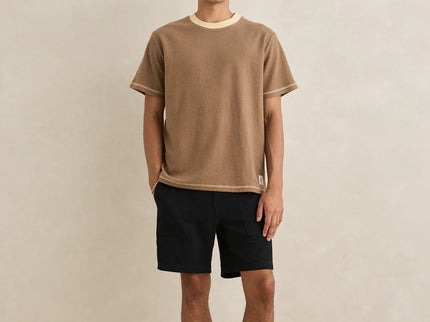 Rhythm Rhythm Heren Contrast Vintage Terry T-Shirt Latte