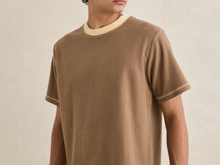 Rhythm Rhythm Heren Contrast Vintage Terry T-Shirt Latte