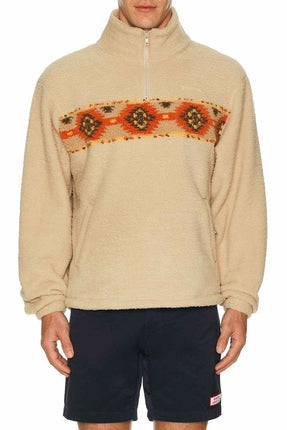 Rhythm Rhythm Heren Dusty Quarter Zip Fleece Natural