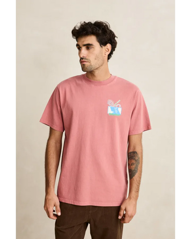 Rhythm Rhythm Heren Echoes Vintage Tee Dusty Rose