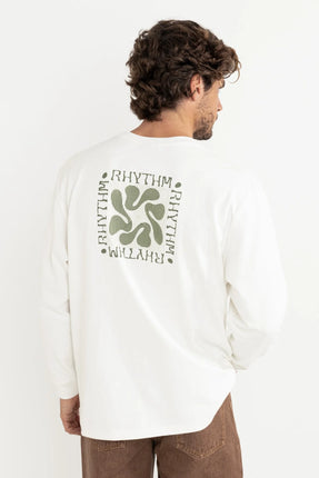 Rhythm Rhythm Heren Grange Loose Fit LS Tee Ecru
