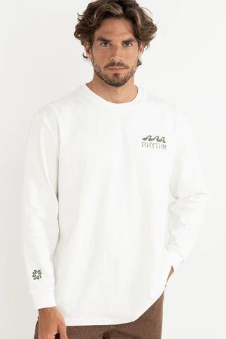 Rhythm Rhythm Heren Grange Loose Fit LS Tee Ecru