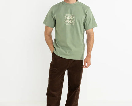 Rhythm Rhythm Heren Grange Vintage T-Shirt Sage