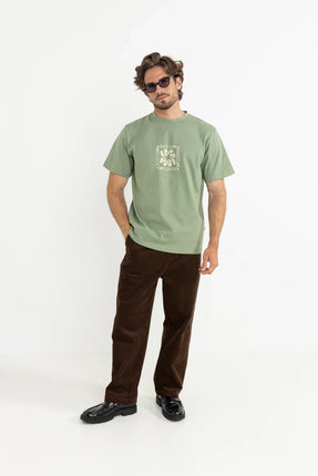 Rhythm Rhythm Heren Grange Vintage T-Shirt Sage