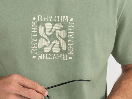 Rhythm Rhythm Heren Grange Vintage T-Shirt Sage