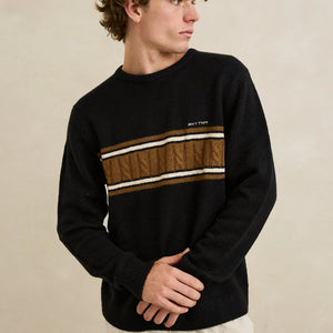 Rhythm Rhythm Heren Mohair Stripe Knit Sweater Black