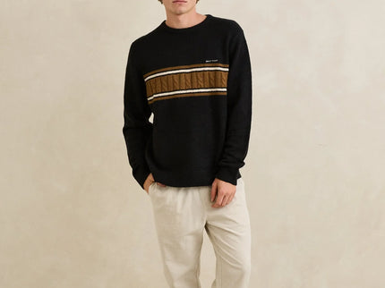 Rhythm Rhythm Heren Mohair Stripe Knit Sweater Black