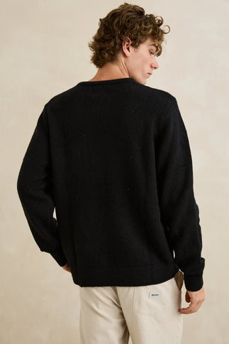 Rhythm Rhythm Heren Mohair Stripe Knit Sweater Black