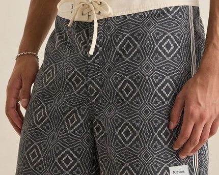 Rhythm Rhythm Heren Mosaic Heritage Trunk Boardshort Black