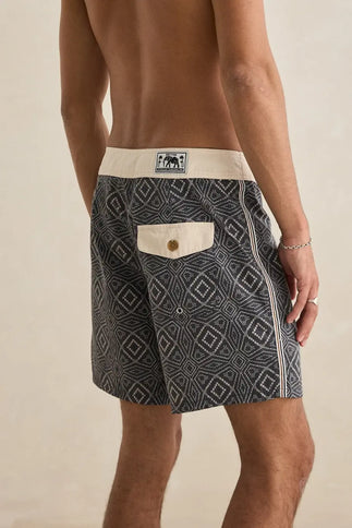 Rhythm Rhythm Heren Mosaic Heritage Trunk Boardshort Black