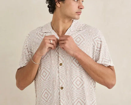 Rhythm Rhythm Heren Mosaic SS Shirt Tobacco