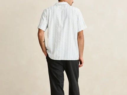 Rhythm Rhythm Heren Novelty Stripe SS Shirt White