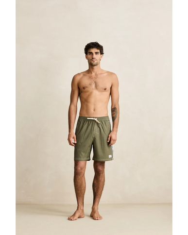 Rhythm Rhythm Heren Panel Stripe Beach Short Olive