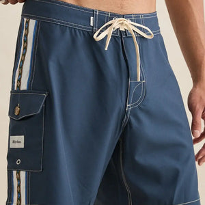 Rhythm Rhythm Heren Panel Stripe Trunk Boardshort Navy