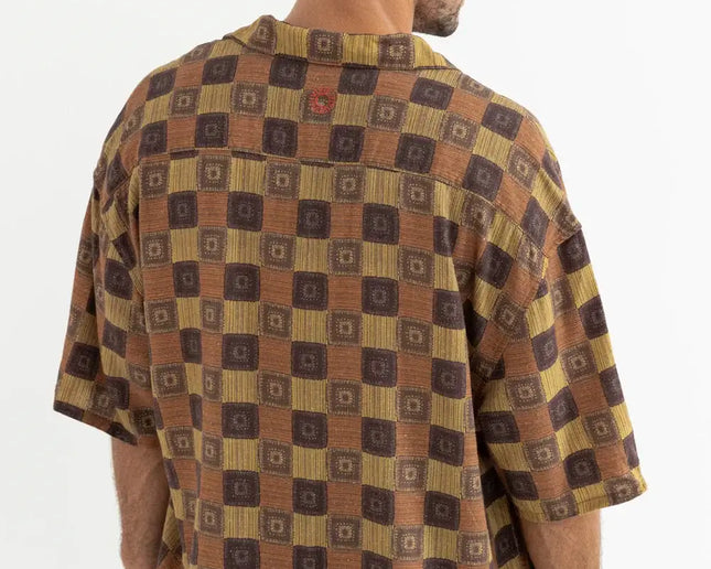 Rhythm Rhythm Heren Racket Relaxed SS Shirt Ochre