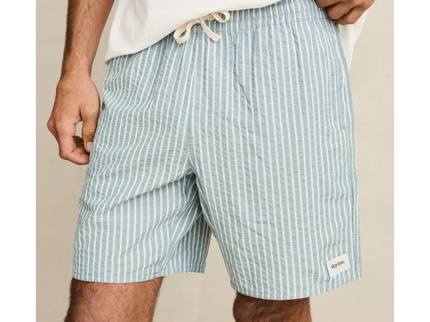 Rhythm Rhythm Heren Seersucker Strip Jam Shorts Pine