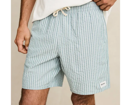 Rhythm Rhythm Heren Seersucker Strip Jam Shorts Pine