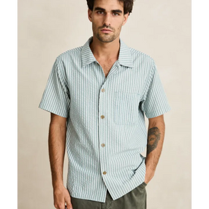 Rhythm Rhythm Heren Seersucker Stripe SS Shirt Pine