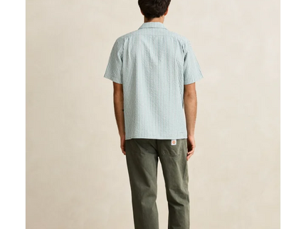 Rhythm Rhythm Heren Seersucker Stripe SS Shirt Pine