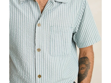 Rhythm Rhythm Heren Seersucker Stripe SS Shirt Pine